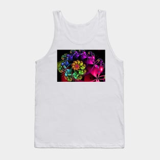 Rainbow Flowers Spiral Tank Top